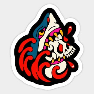 Shark and skull Sticker